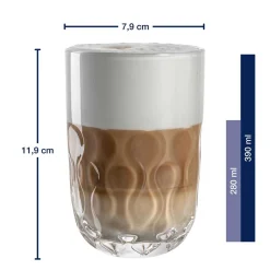 Latte Macchiato Glas GOCCE 380ml 2. Variante 2er-Set*LEONARDO Discount