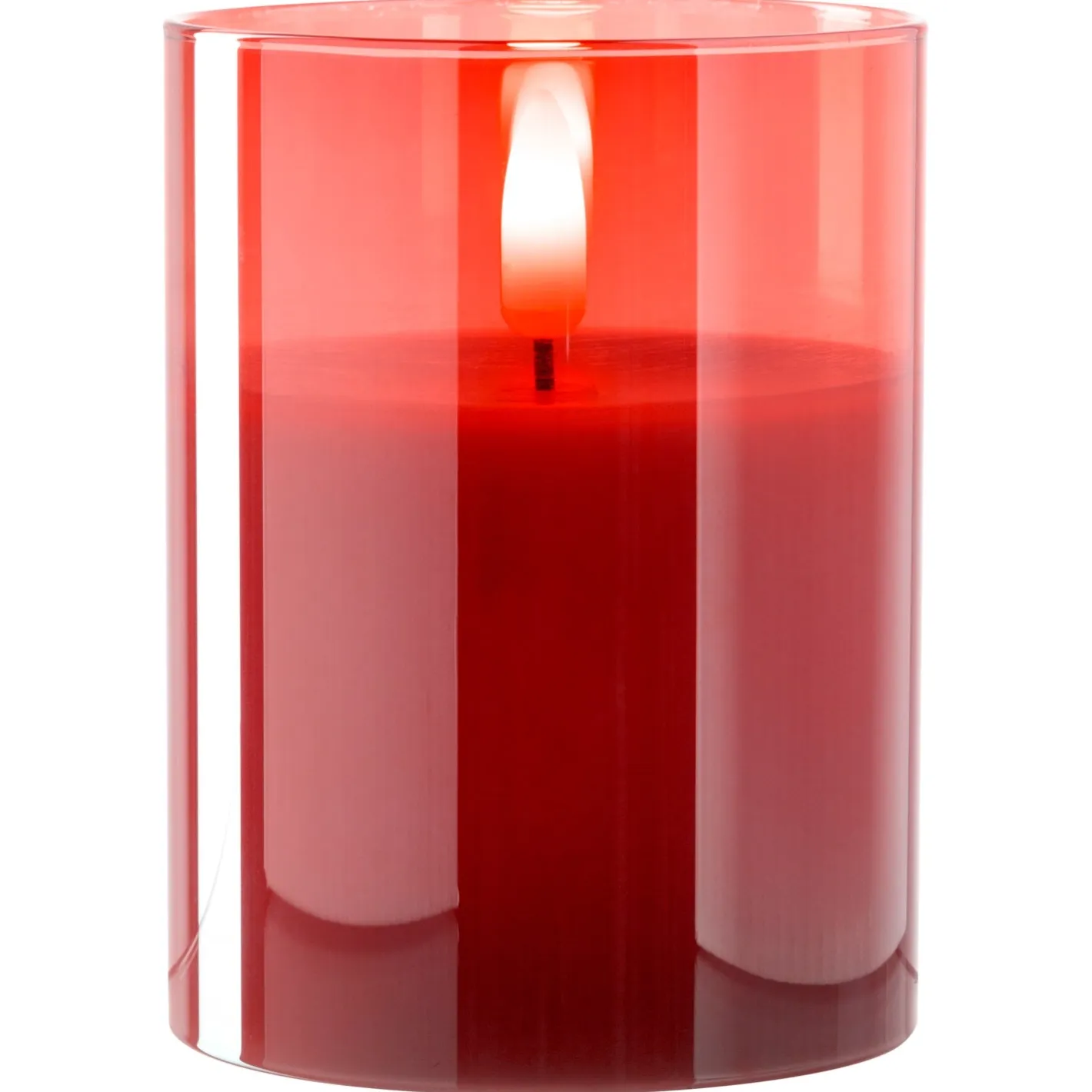 LED Kerze rot 10x8cm AUTENTICO*LEONARDO Best