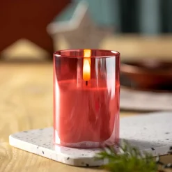 LED Kerze rot 10x8cm AUTENTICO*LEONARDO Best