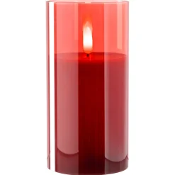 LED Kerze rot 15x8cm AUTENTICO*LEONARDO Clearance