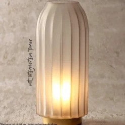 LED Lampe SILENZIO 28 cm grau satiniert*LEONARDO