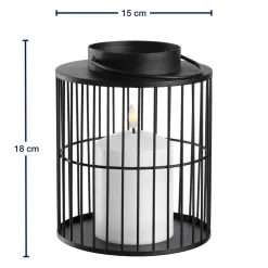 LED Laterne SILENZIO 18 cm schwarz*LEONARDO Discount