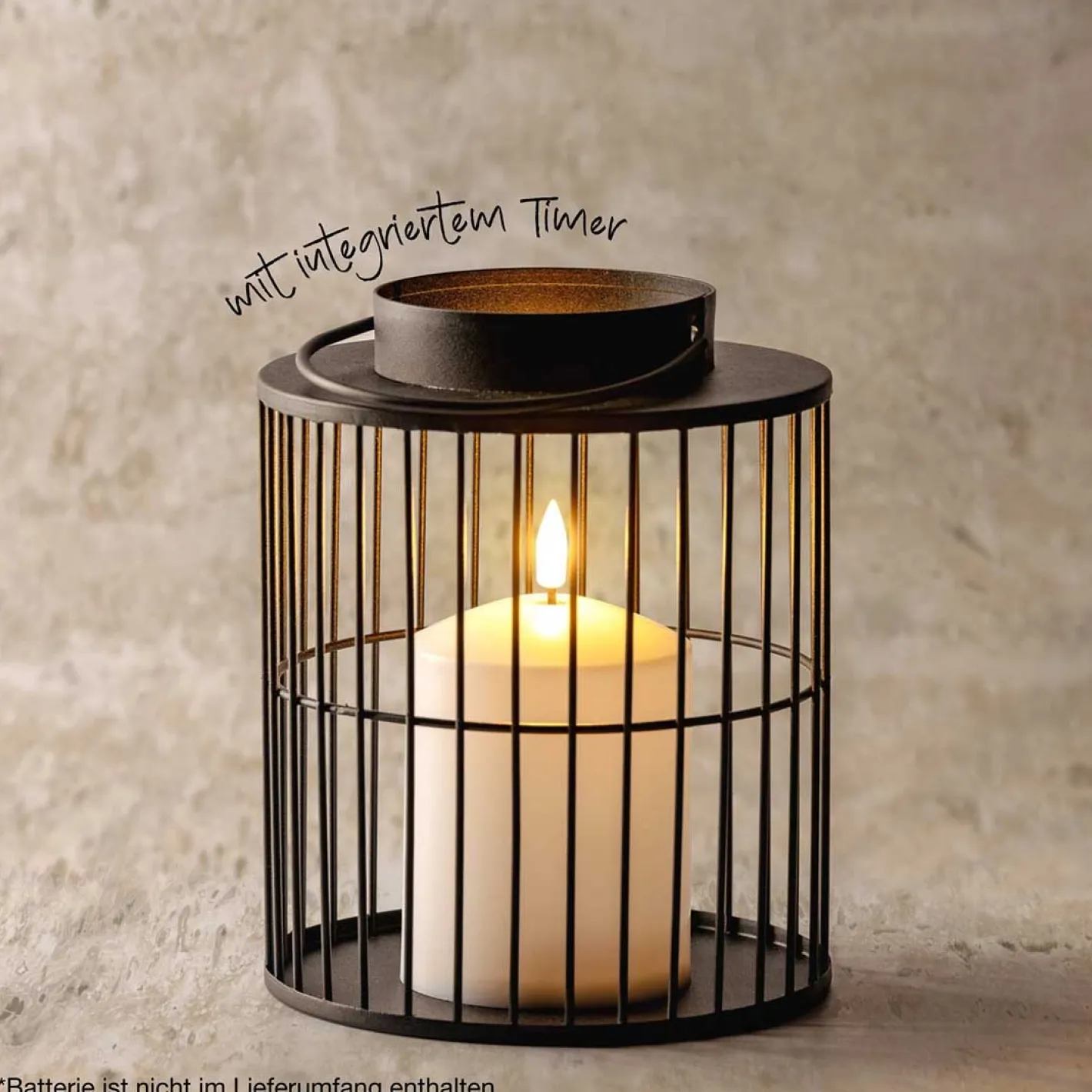 LED Laterne SILENZIO 18 cm schwarz*LEONARDO Discount