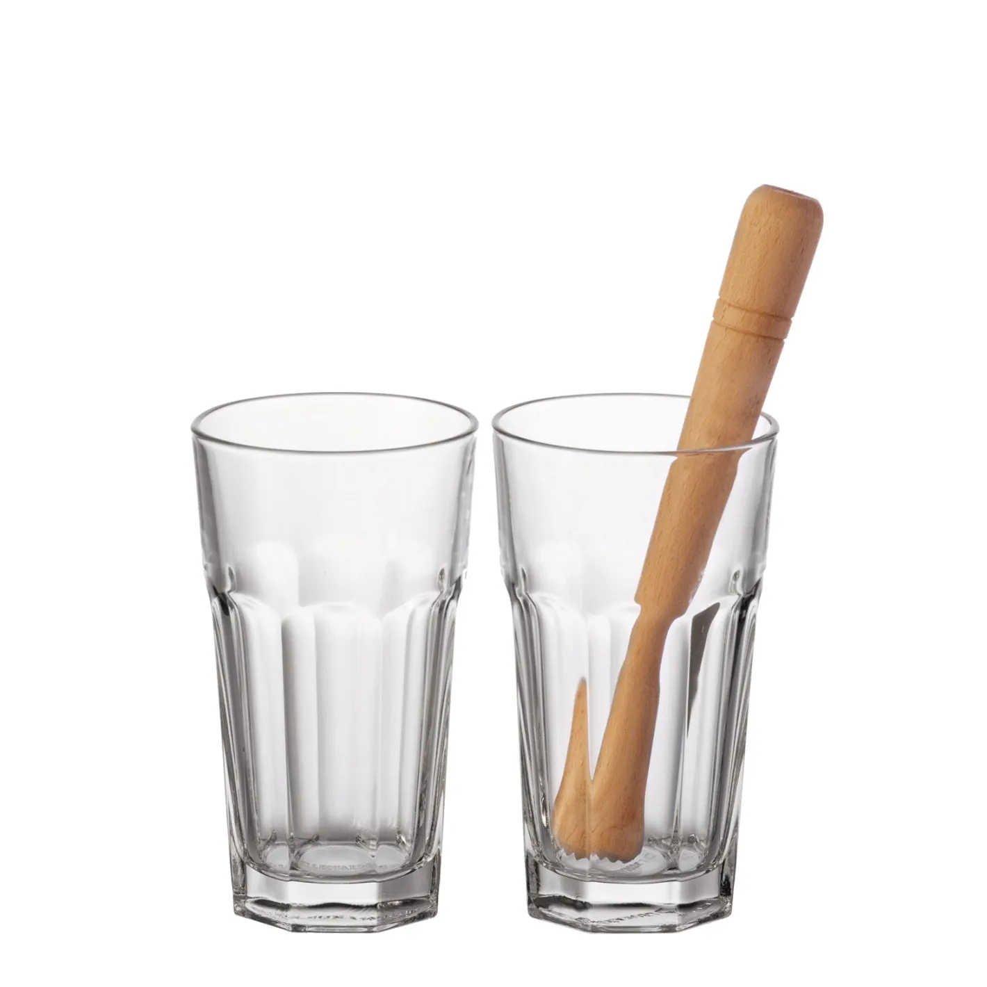 Longdrinkgläser/Stößel BAR 540 ml 3-teilig*LEONARDO Best