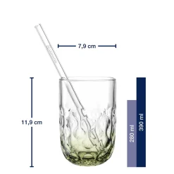 Matcha Latte Gläser GOCCE mit Glastrinkhalm 4-teilig*LEONARDO New