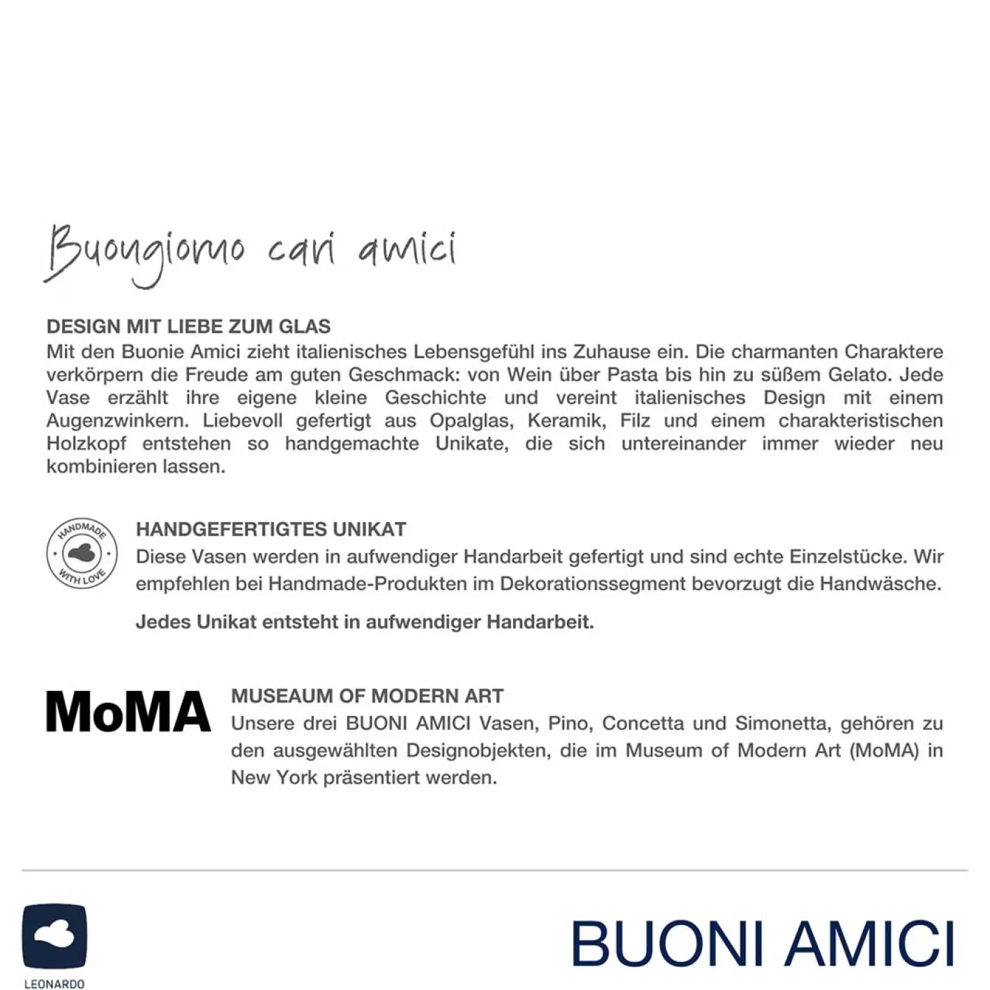 Objektvase BUONI AMICI Simonetta 30 cm*LEONARDO New