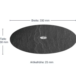 Platte TURN 33 cm schwarz Schieferoptic*LEONARDO Hot