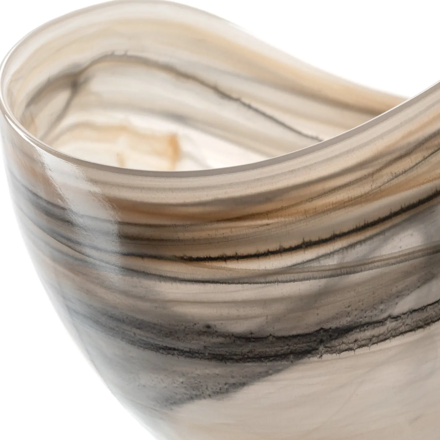 Schale ALABASTRO 27 cm x 15 cm beige/schwarz*LEONARDO Discount