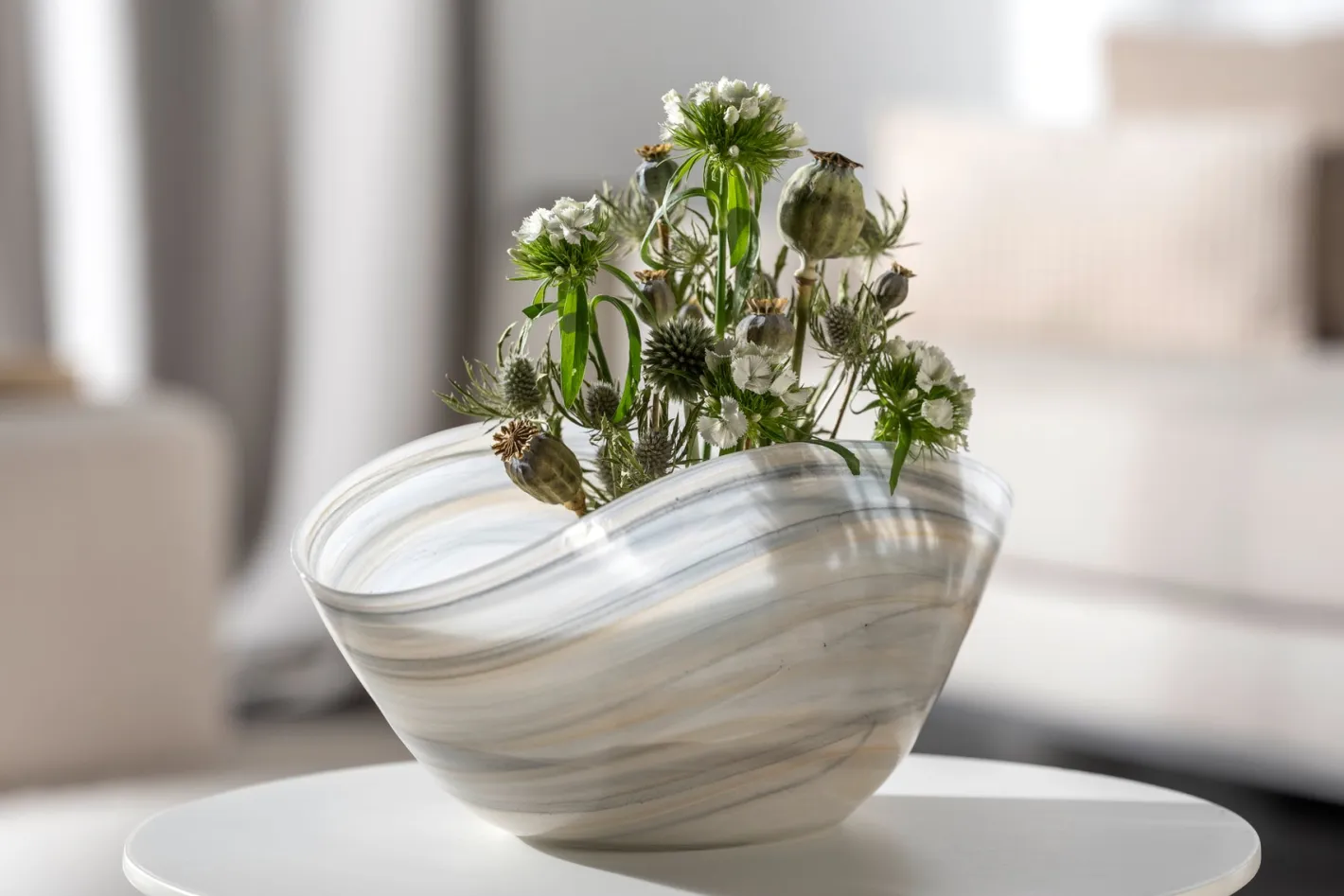 Schale ALABASTRO 27 cm x 15 cm beige/schwarz*LEONARDO Discount