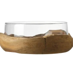 Schale TERRA 28 cm mit Teaksockel*LEONARDO Hot