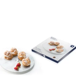 Servierplatte TURN 33 cm weiß Marmoroptik*LEONARDO Online