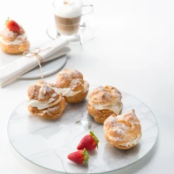 Servierplatte TURN 33 cm weiß Marmoroptik*LEONARDO Online