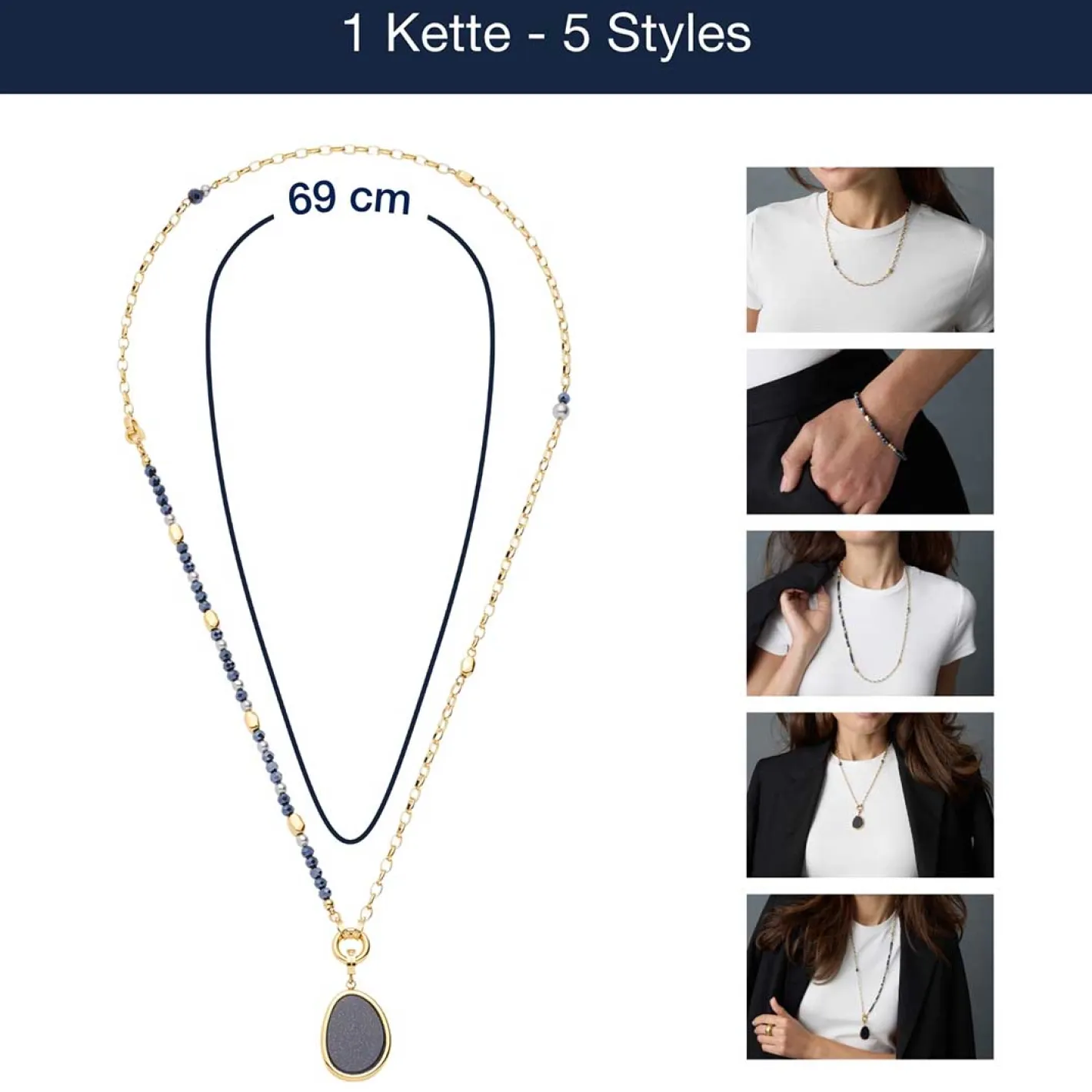 Set Halskette CHARLENE 50 cm gold*LEONARDO Online