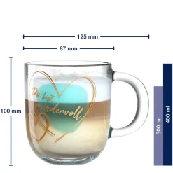 Tasse EMOZIONE 400 ml türkis 'Du bist wundervoll'*LEONARDO Hot