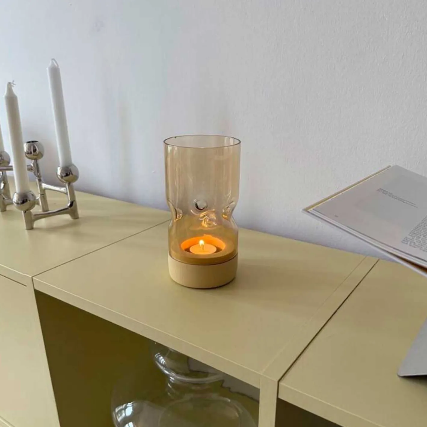 Tischlicht auf Sockel SOLE 19 cm gelb*LEONARDO Online