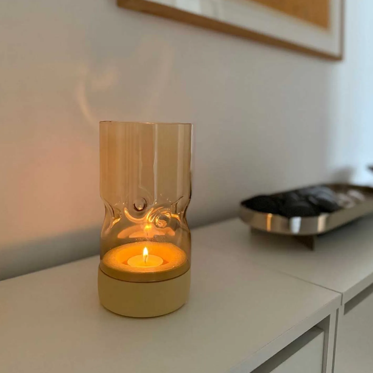 Tischlicht auf Sockel SOLE 19 cm gelb*LEONARDO Online