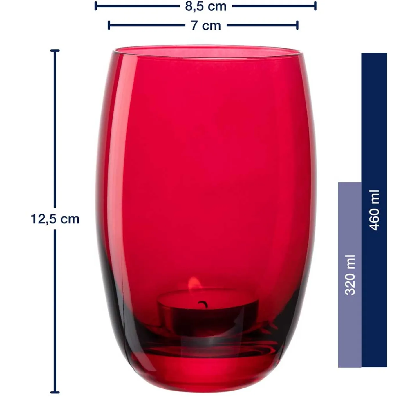 Tischlicht CHEERS 12,5 cm rot mit persönlicher Gravur*LEONARDO Online