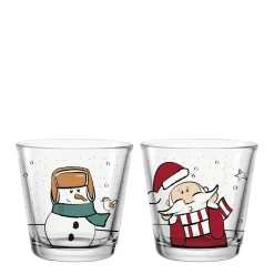 Tischlicht SILENZIO 7 cm Schneemann und Weihnachtsmann 2er-Set*LEONARDO