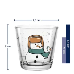 Tischlicht SILENZIO 7 cm Schneemann und Weihnachtsmann 2er-Set*LEONARDO