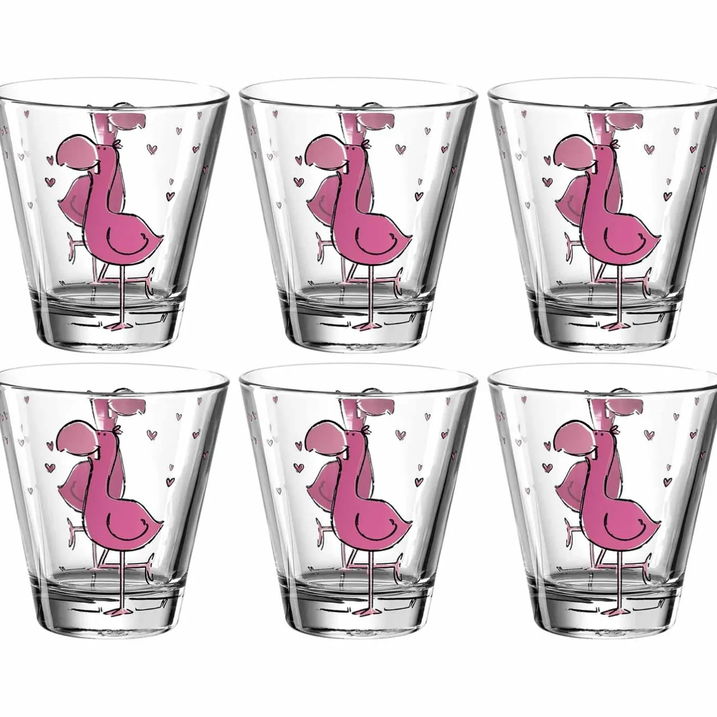 Trinkglas BAMBINI 215 ml Flamingo 6er-Set*LEONARDO Hot
