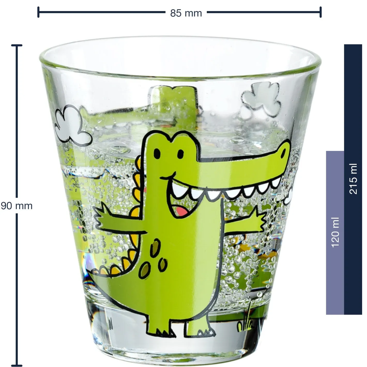 Trinkglas BAMBINI 215 ml Krokodil 6er-Set*LEONARDO