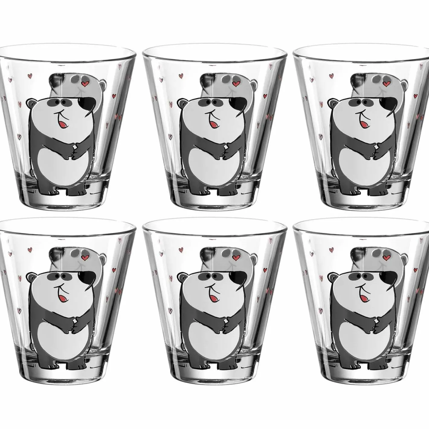 Trinkglas BAMBINI 215 ml Panda 6er-Set*LEONARDO Clearance