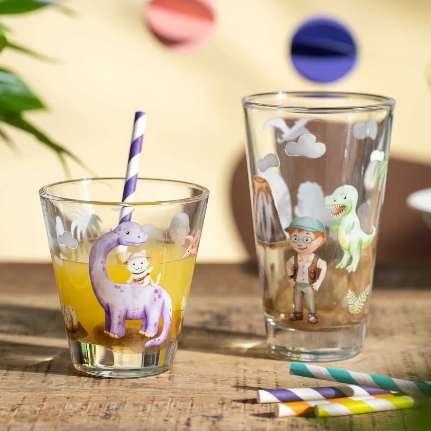 Trinkglas BAMBINI AVVENTURA 300ml Dino 6er-Set*LEONARDO