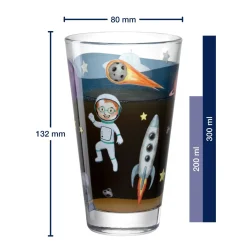 Trinkglas BAMBINI AVVENTURA 300 ml Weltall 6er-Set*LEONARDO Hot