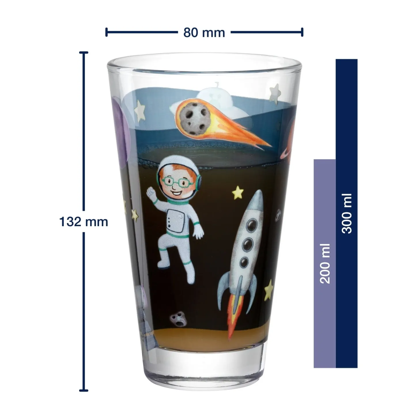 Trinkglas BAMBINI AVVENTURA 300 ml Weltall 6er-Set*LEONARDO Hot