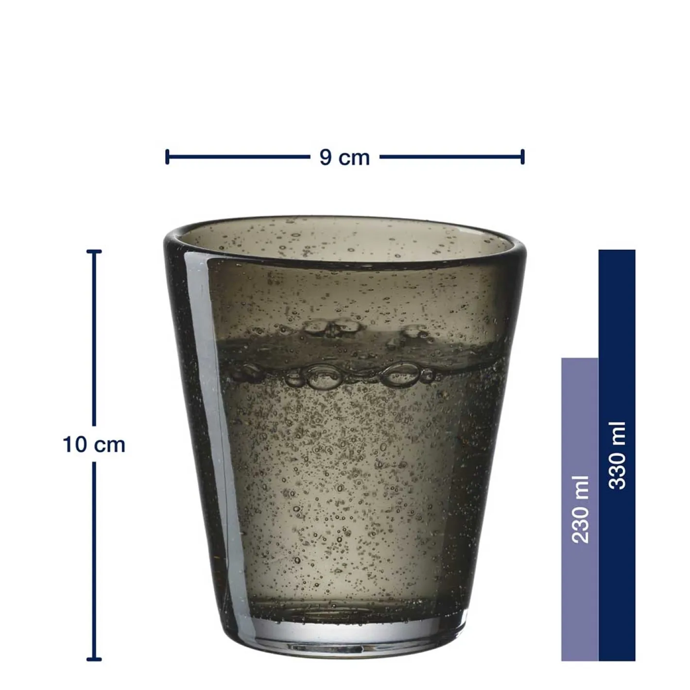 Trinkglas BURANO 330 ml dunkelgrau 6er-Set*LEONARDO New