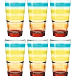 Trinkglas EVENT 330 ml bunt gestreift 6er-Set*LEONARDO Online