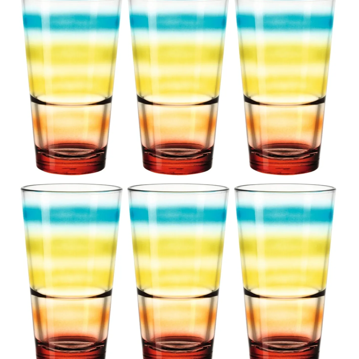 Trinkglas EVENT 330 ml bunt gestreift 6er-Set*LEONARDO Online