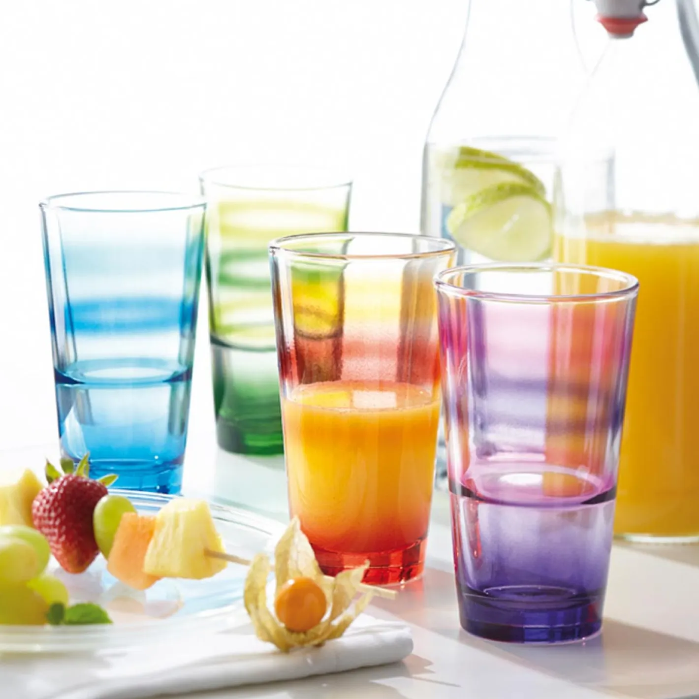 Trinkglas EVENT 330 ml bunt gestreift 6er-Set*LEONARDO Online