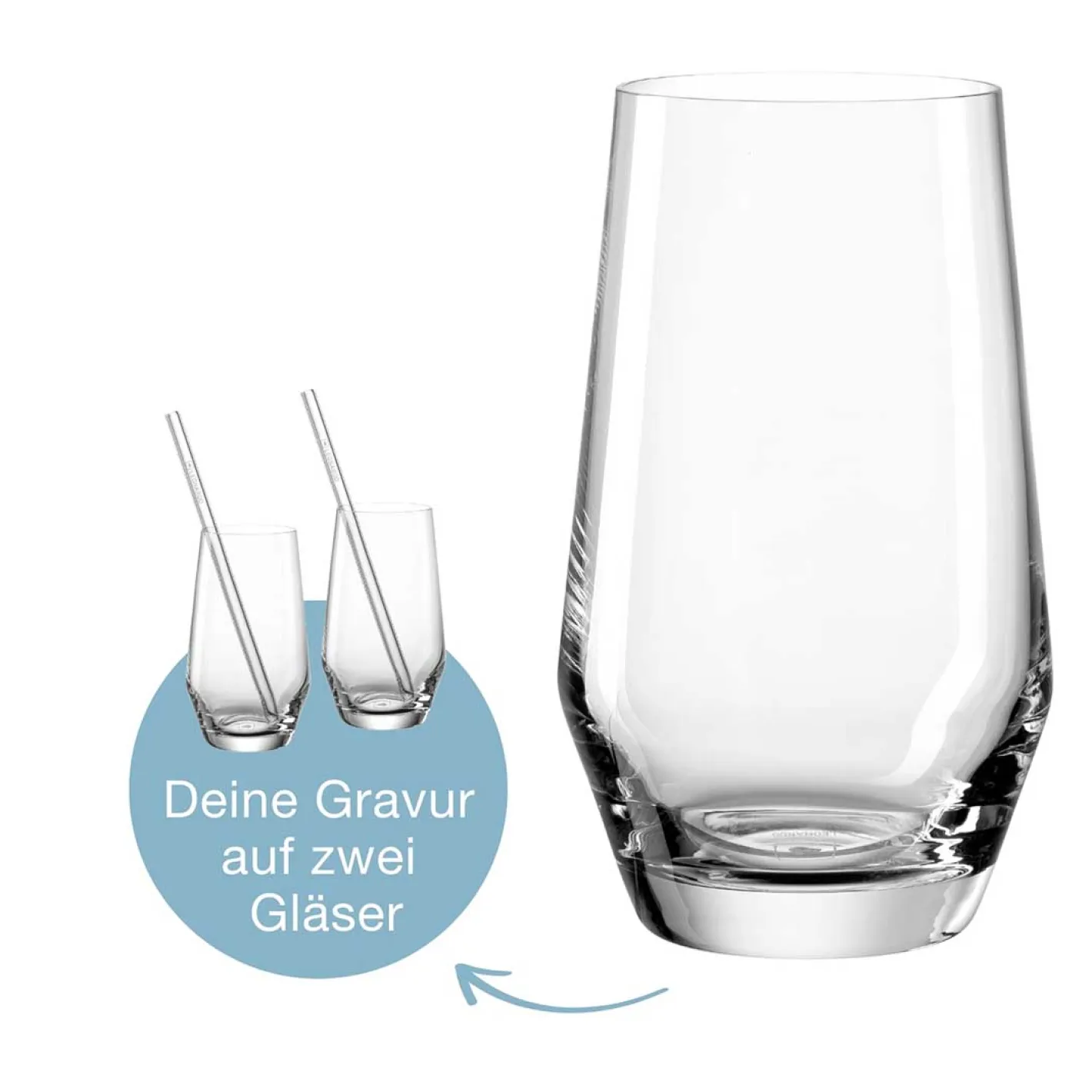 Trinkglas Geschenkset PUCCINI 5-teilig 365 ml mit persönlicher Gravur*LEONARDO Hot