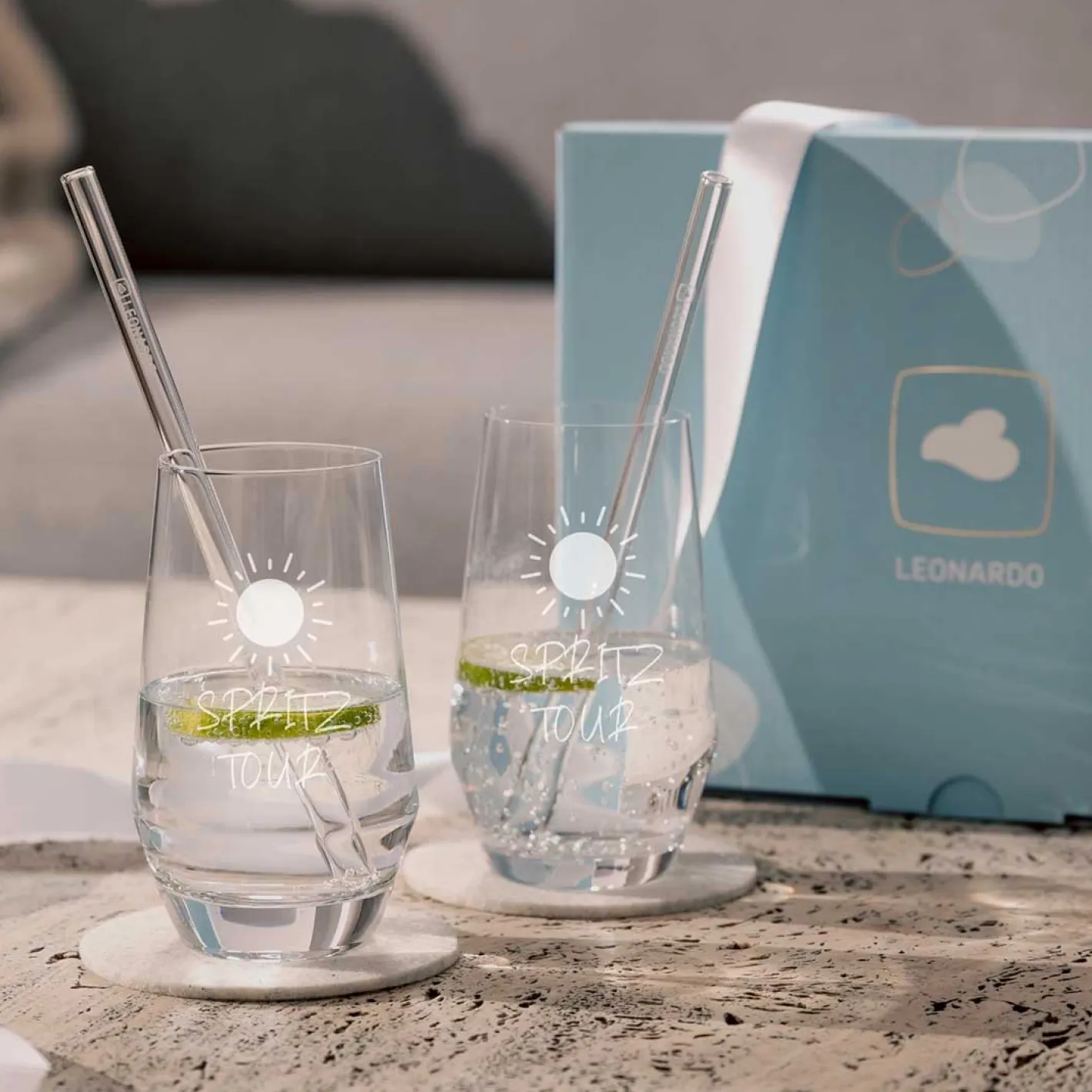 Trinkglas Geschenkset PUCCINI 5-teilig 365 ml mit persönlicher Gravur*LEONARDO Hot