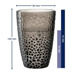 Trinkglas MATERA 340 ml anthrazit 4er-Set*LEONARDO Hot