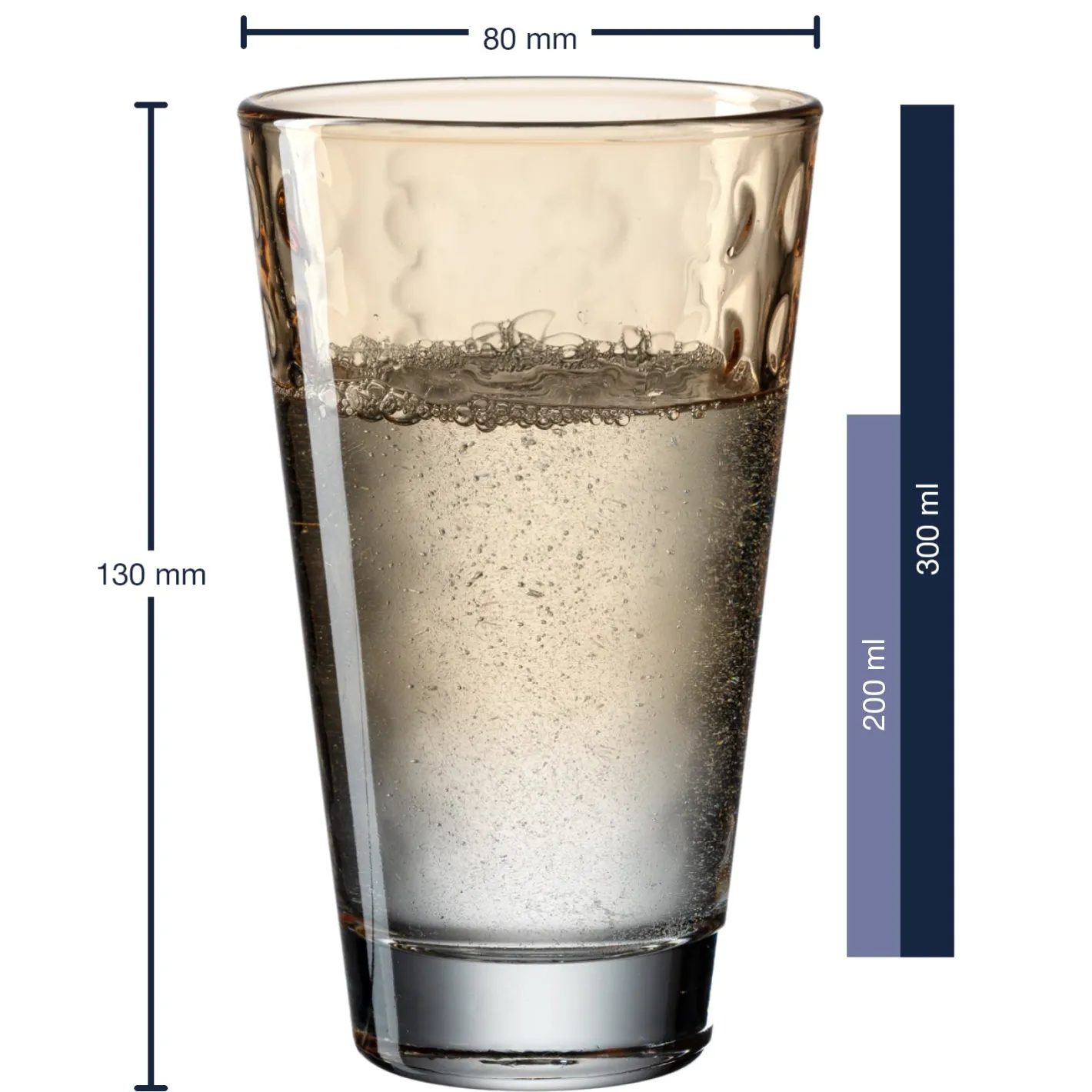 Trinkglas OPTIC 300 ml apricot 6er-Set*LEONARDO Clearance