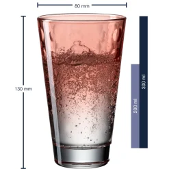 Trinkglas OPTIC 300 ml rot 6er-Set*LEONARDO Outlet