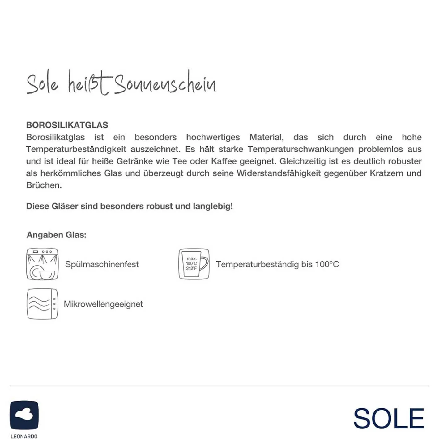 Trinkglas SOLE 440 ml 2er-Set*LEONARDO Clearance