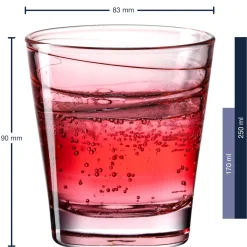 Trinkglas VARIO STRUTTURA 250 ml rot 6er-Set*LEONARDO Best