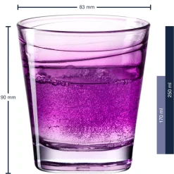 Trinkglas VARIO STRUTTURA 250 ml violett 6er-Set*LEONARDO
