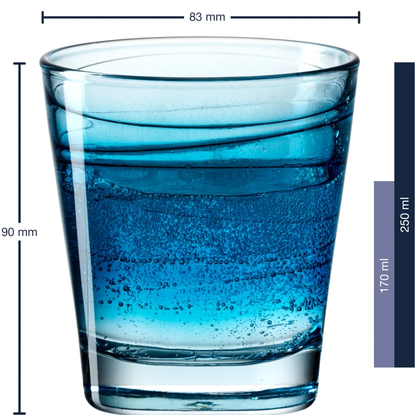 Trinkglas VARIO STRUTTURA 250 ml Farbverlauf 6er-Set*LEONARDO Online