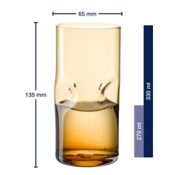 Trinkglas VESUVIO 330 ml amber 4er Set*LEONARDO Hot