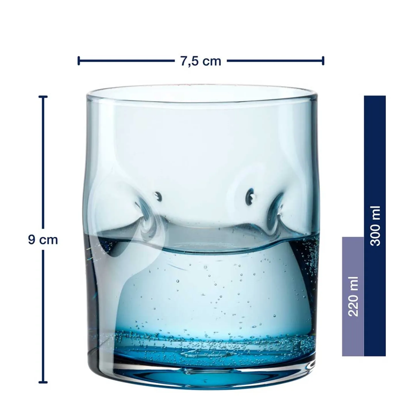 Trinkglas VESUVIO 300 ml blau 4er-Set*LEONARDO Hot