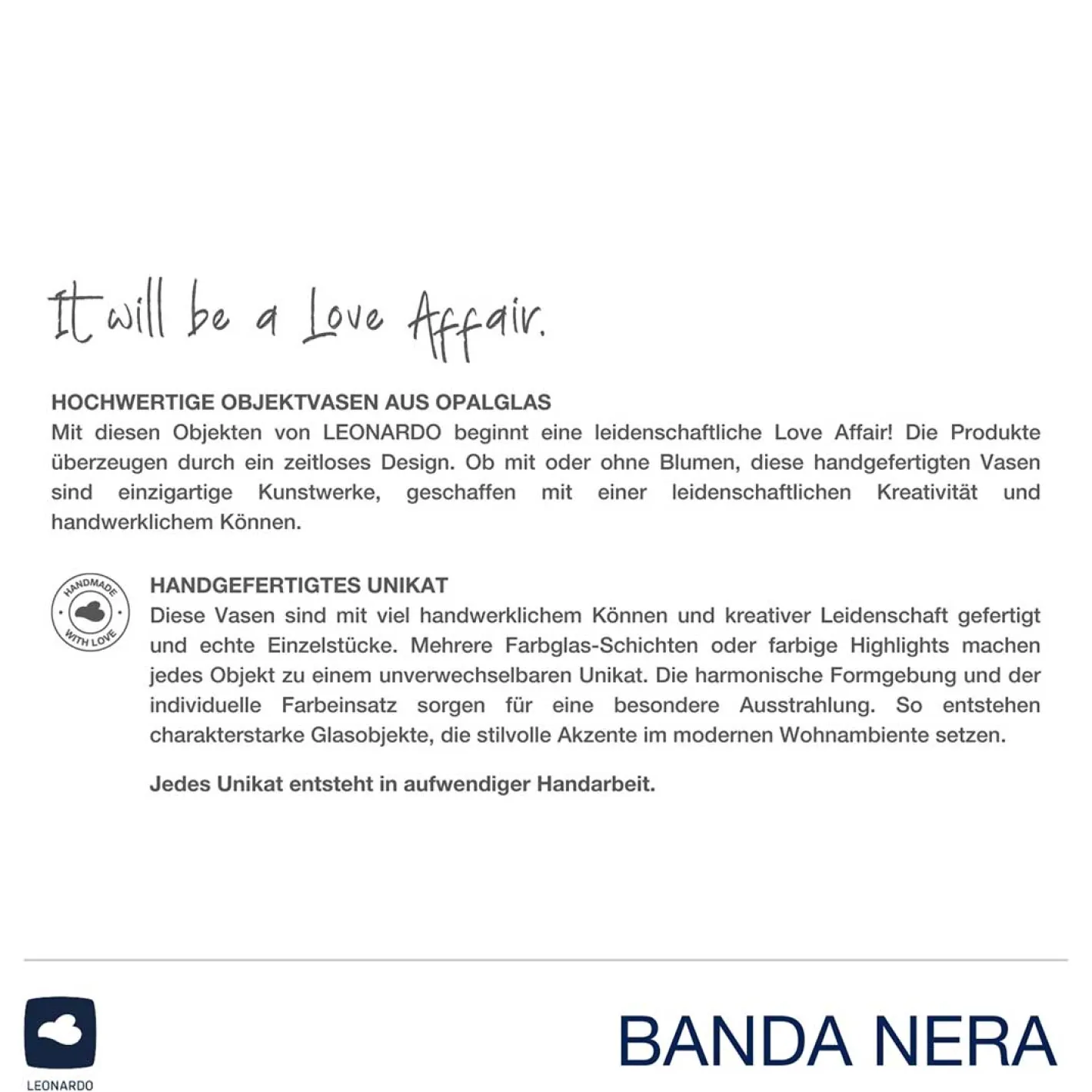 Vase BANDA NERA 26 cm*LEONARDO Clearance