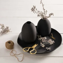 Vase CASOLARE 16 cm schwarz Metall*LEONARDO Discount