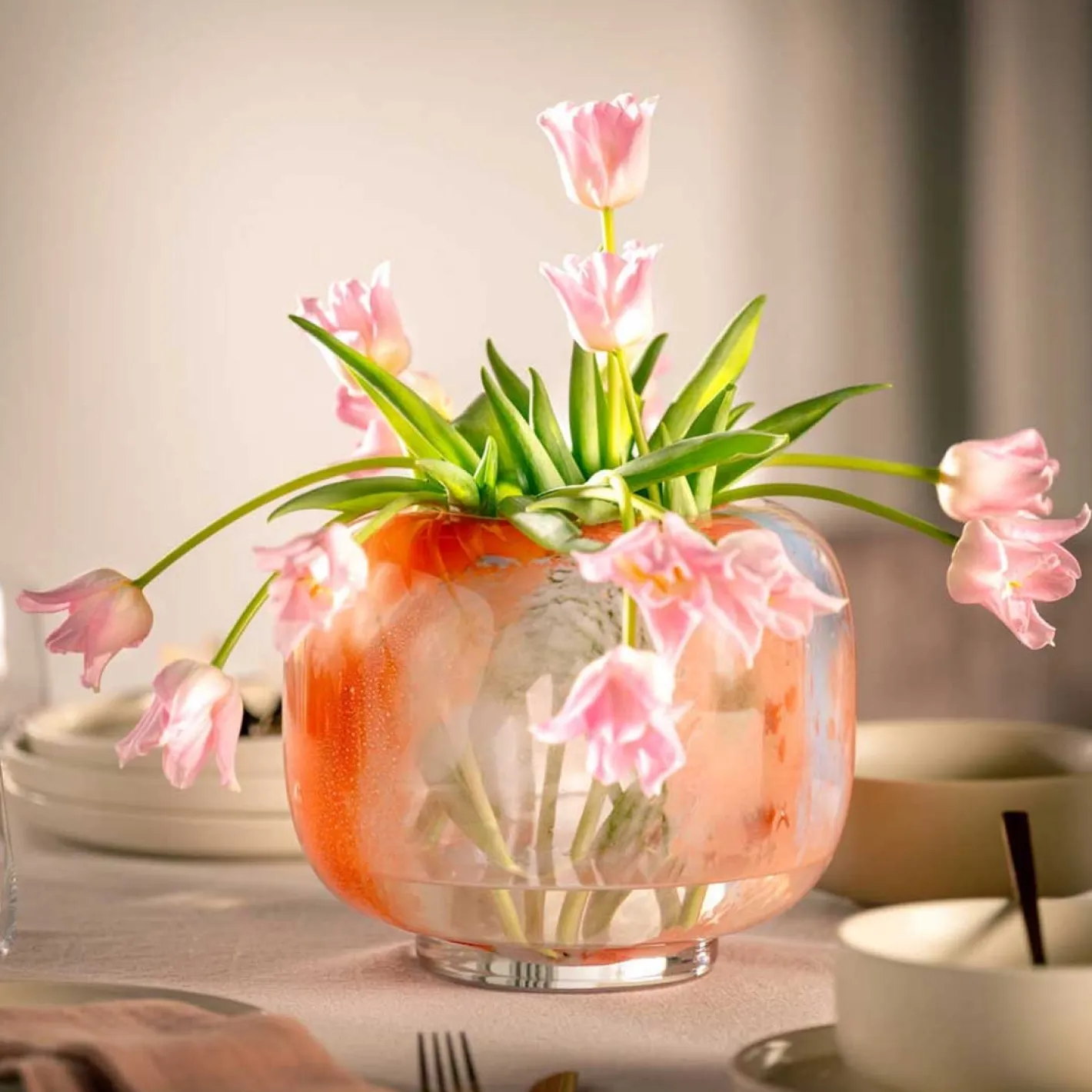 Vase CIPRIA DUE 20 cm orange/blau*LEONARDO