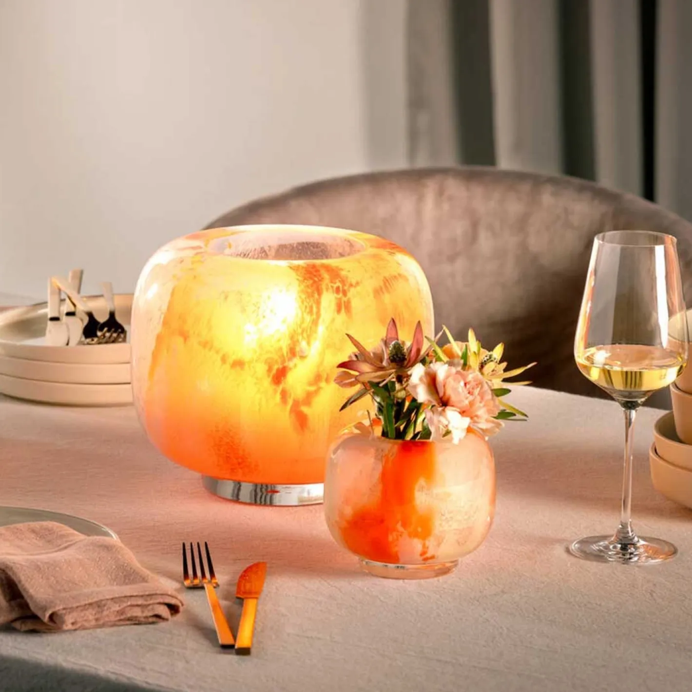 Vase CIPRIA DUE 20 cm orange/blau*LEONARDO