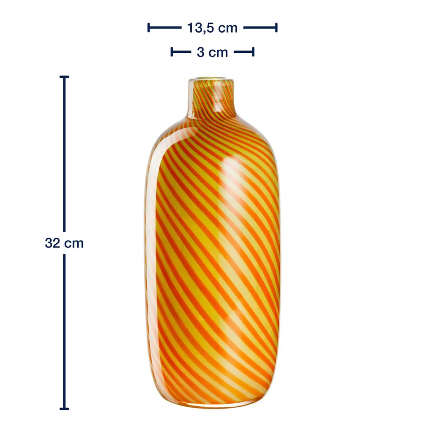 Vase FILO COLORI 32 cm gelb*LEONARDO