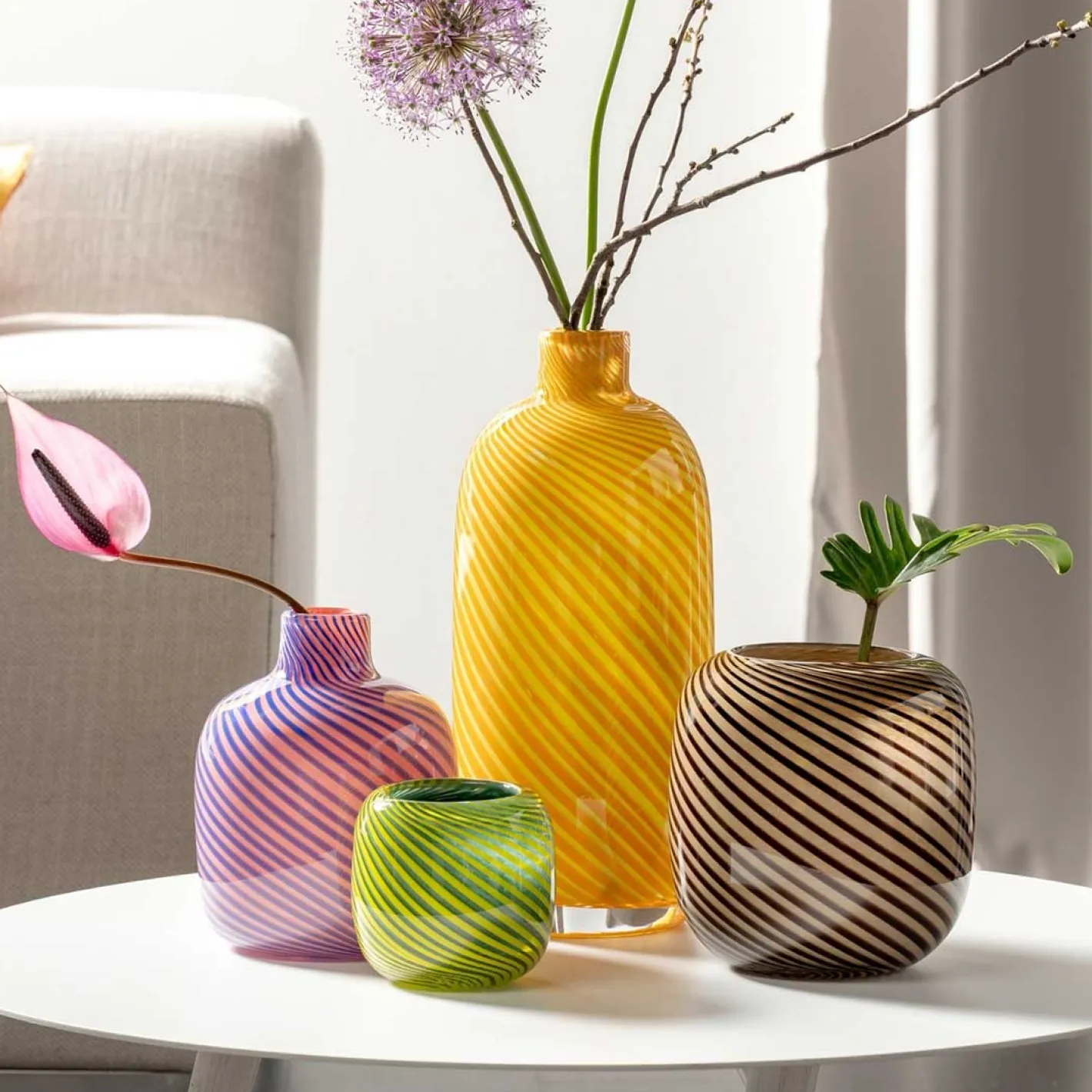 Vase FILO COLORI 32 cm gelb*LEONARDO